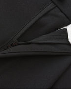 Men's Wide-Leg Pleated Trousers With Button Waistband - Black