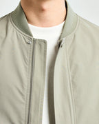 Men's Zip-Front Bomber Jacket With Sleeve Pocket - Grey