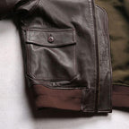Men's Zip-Front Flight Jacket With Contrast Collar - Colour options
