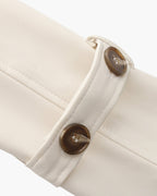 Women's Belted Trench Coat With Buttoned Cuff Tabs - Beige