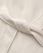 Women's Belted Trench Coat With Buttoned Cuff Tabs - Beige