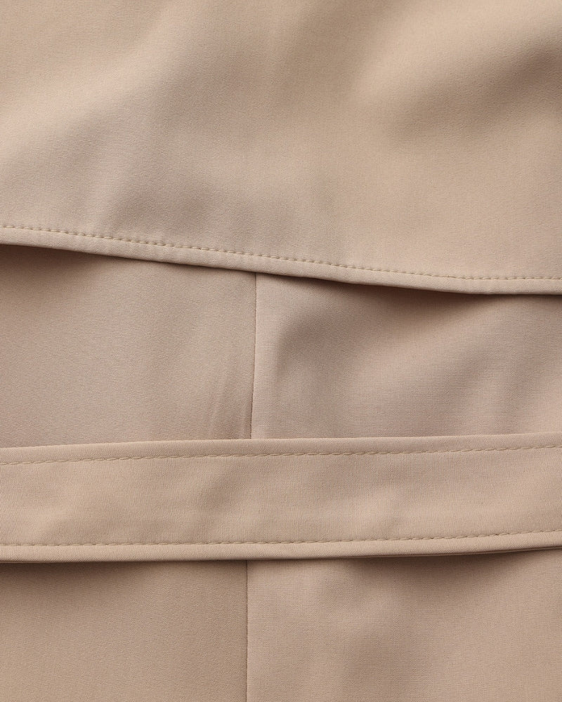 Women's Belted Trench Coat With Buttoned Cuff Tabs - Mocha