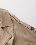 Women's Belted Trench Coat With Buttoned Cuff Tabs - Mocha