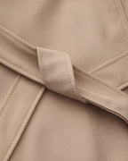 Women's Belted Trench Coat With Buttoned Cuff Tabs - Mocha