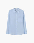 Women's Button-Front Shirt With Single Chest Pocket - Blue
