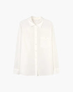 Women's Button-Front Shirt With Single Chest Pocket - White