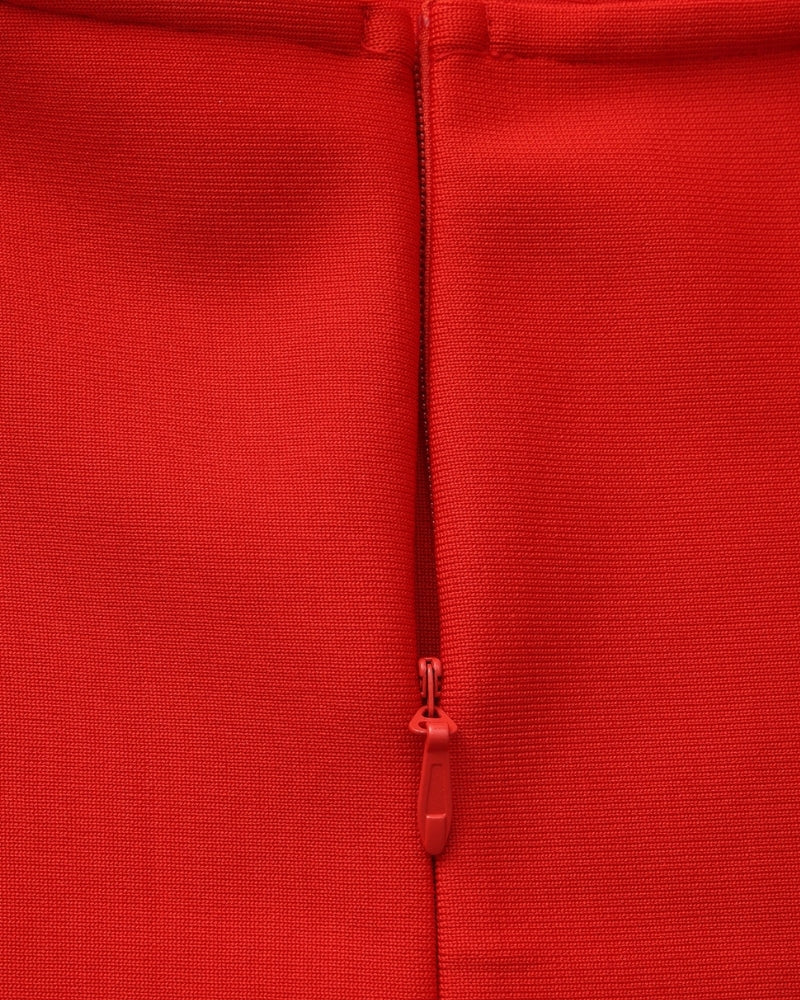 Women's Halter-Neck Long Dress With Straight Hem - Red