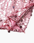 Women's V-Neck Sequin Mini Dress With Slim Straps - Rose gold