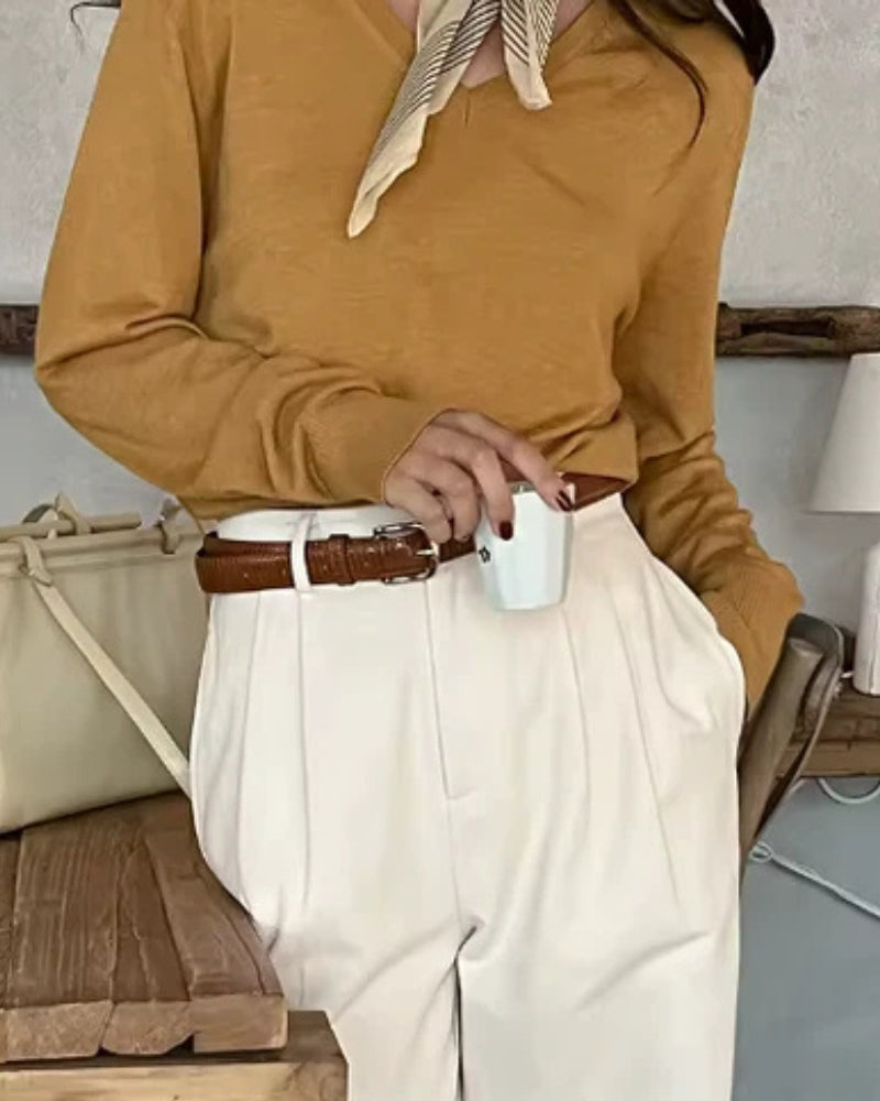 Women's Wide-Leg Cropped Trousers With Front Pleats - White