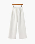 Women's Wide-Leg Trousers With Gathered Waistband - Ivory