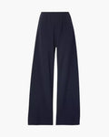 Women's Wide-Leg Trousers With Gathered Waistband - Black