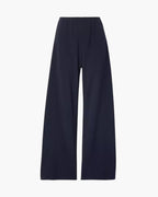 Women's Wide-Leg Trousers With Gathered Waistband - Black